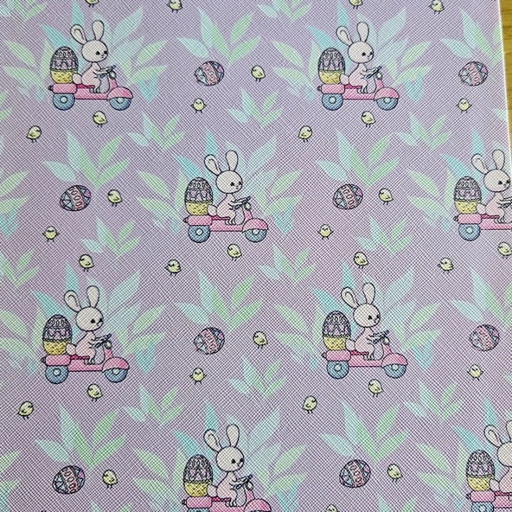 Purple Easter Bunny Faux Leather